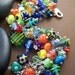 Fruit Salad Charm Bracelet - Lampwork Glass Bead and Sterling Loaded Charm
