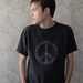ON SALE - ECO T-Shirt - World Peace - Hemp/Organic Cotton - Medium Only - Charcoal Gray