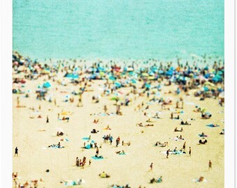Extra Large Beach Photography // Aquaramine Blue Green Beige // Large Beach Wall Art // Contemporary // Coastal Wall Decor 50x50" & 60x60"