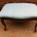 French Provincial Ottoman In Graphic Polka Dot Fabric