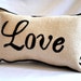 Love Amour Burlap Pillow