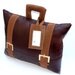 Faux Leather Briefcase Pillow with Business Card Tag