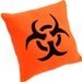 Biohazard Neon Orange Fleece Pillow