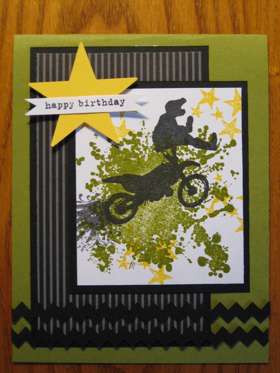 birthday cards card handmade boy teen son bike boys dirt stampin brother nephew teenage masculine making motercycle happy hand google