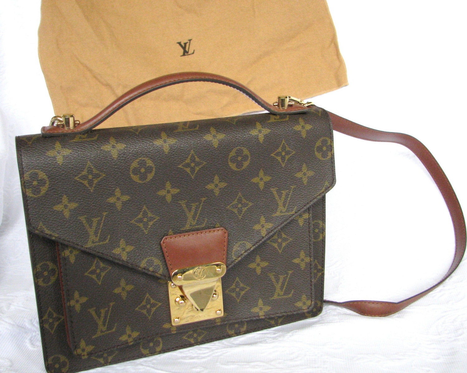 Louis Vuitton Monceau Briefcase Messenger Bag Vintage
