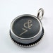 Number 7 - Vintage Typewriter Key Pendant Necklace Charm - Black Silver Rim Glass Top - Other Letters Available