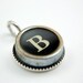 Initial Letter B Vintage Typewriter Key Pendant Necklace Charm - Silver Rim and on Silver Chain - Other Letters Available GDJ