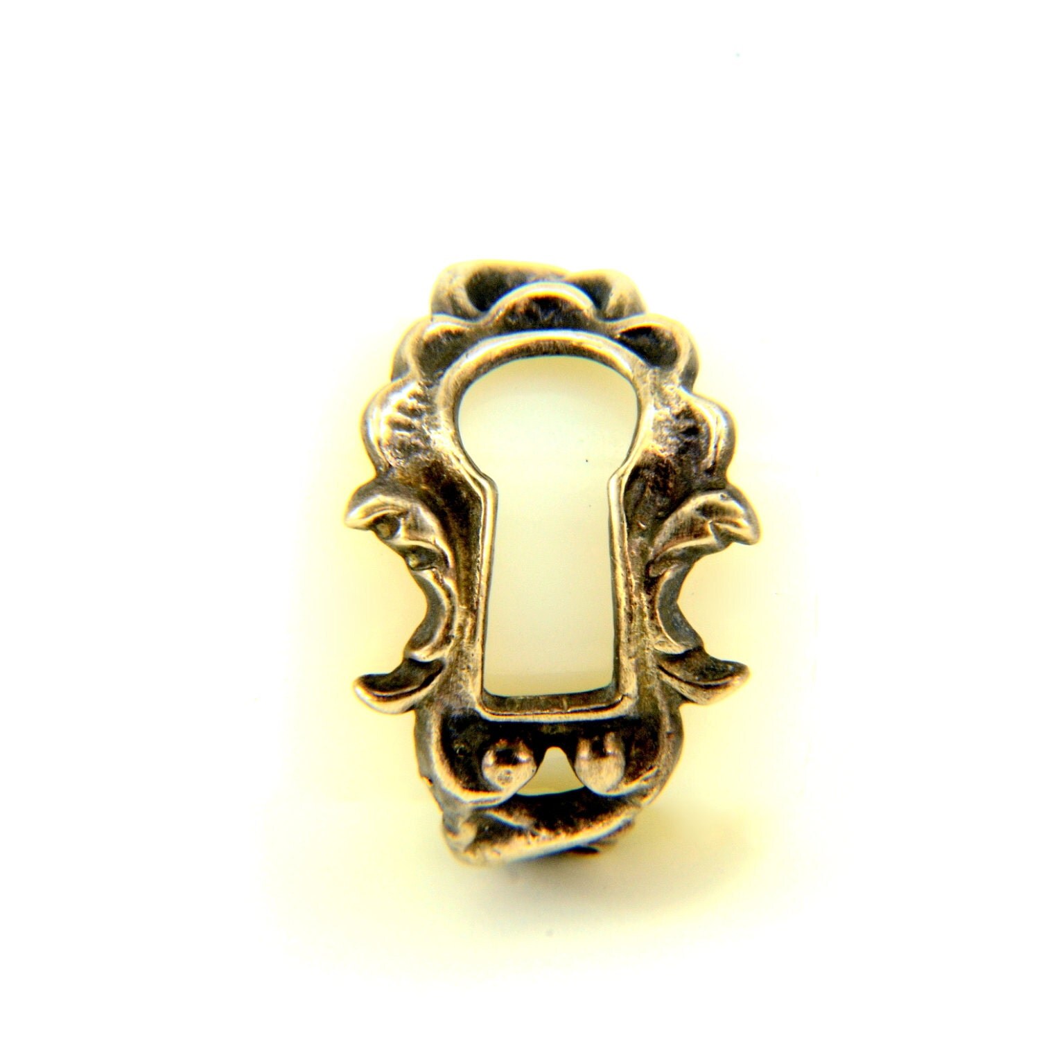 Keyhole Ring Bronze Victorian Escutcheon Adjustable Ring