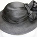 Must Have SALE down from 48 to 18 VINTAGE Black 1920's HAT with Large Wire Backed Black Satin Bow