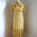 RESERVED As Is / Vintage 1930s Yellow Crepe Rayon Dress & Capelet Set
