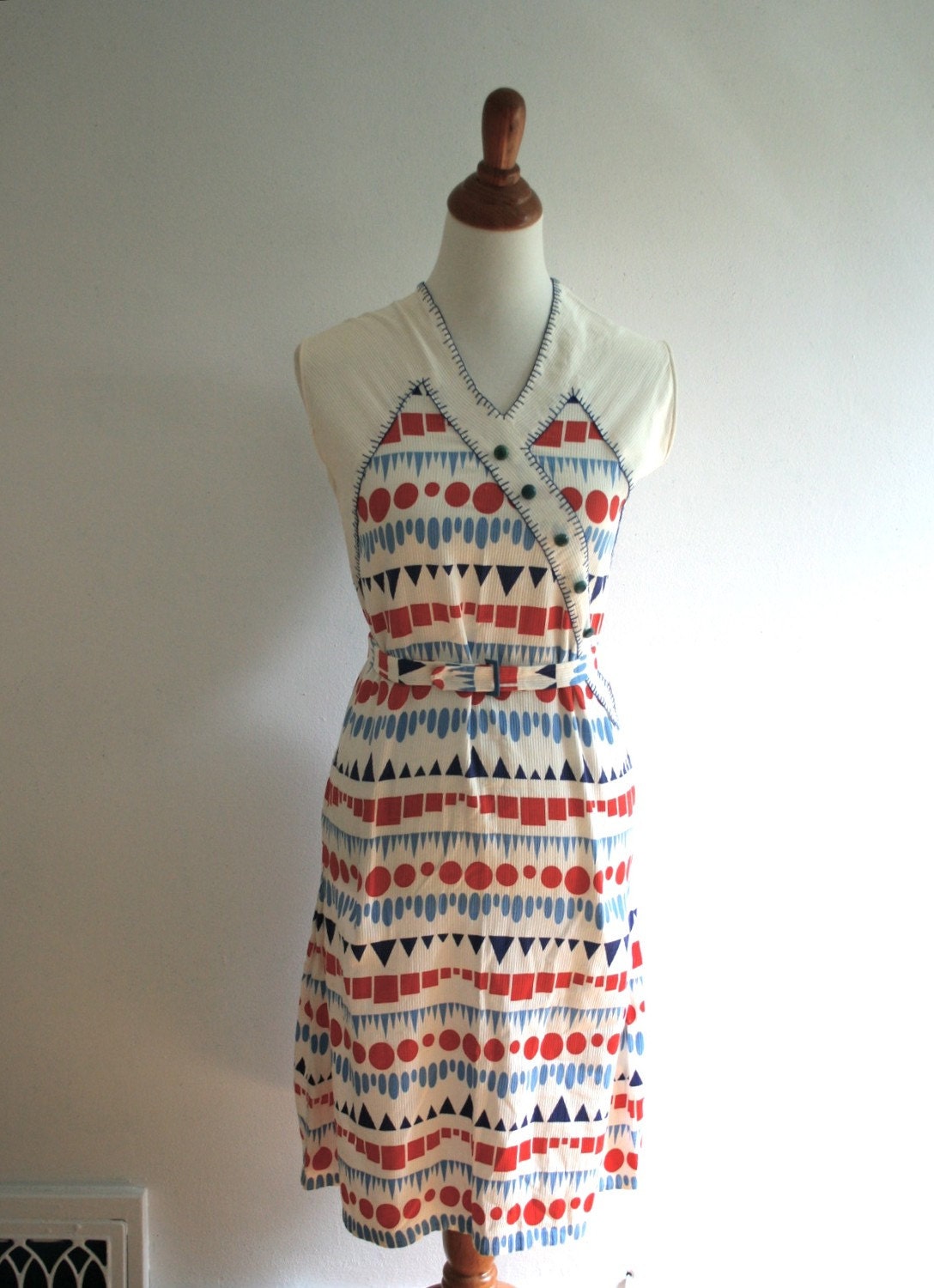 1930s Darling Deco Dustbowl Flour Sack Dress by adelinesattic