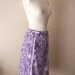 70s Purple and White Bluebell A Line Skirt, Small