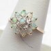 Opal and Diamond Circle Cluster Ring Brilliant 10 KT
