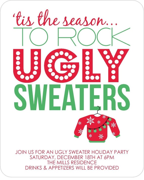 Ugly Sweater Invitations With Sweater 1