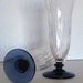 Vintage American Stemware Depression Glass Goblets Glasses Pink with Blue Base Pair
