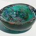 Vintage Mid Century Modern Green Cased Murano Glass Bowl with Aventurine and Cane by A.VE.M