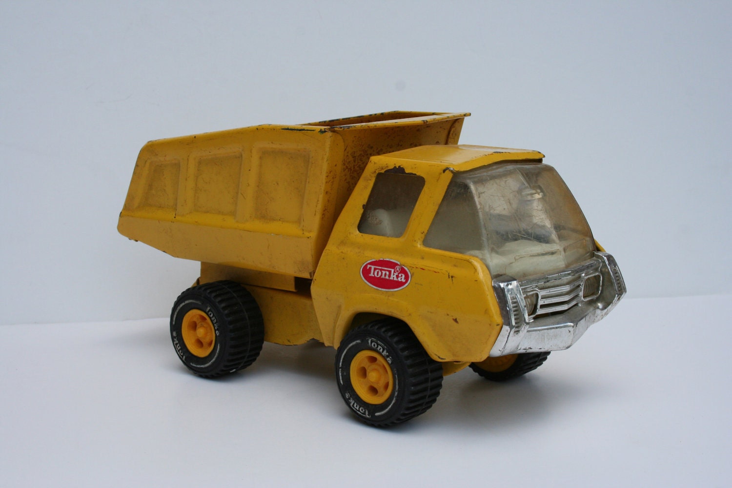 VIntage 1970's Metal Tonka Truck Mini Yellow Dump Truck