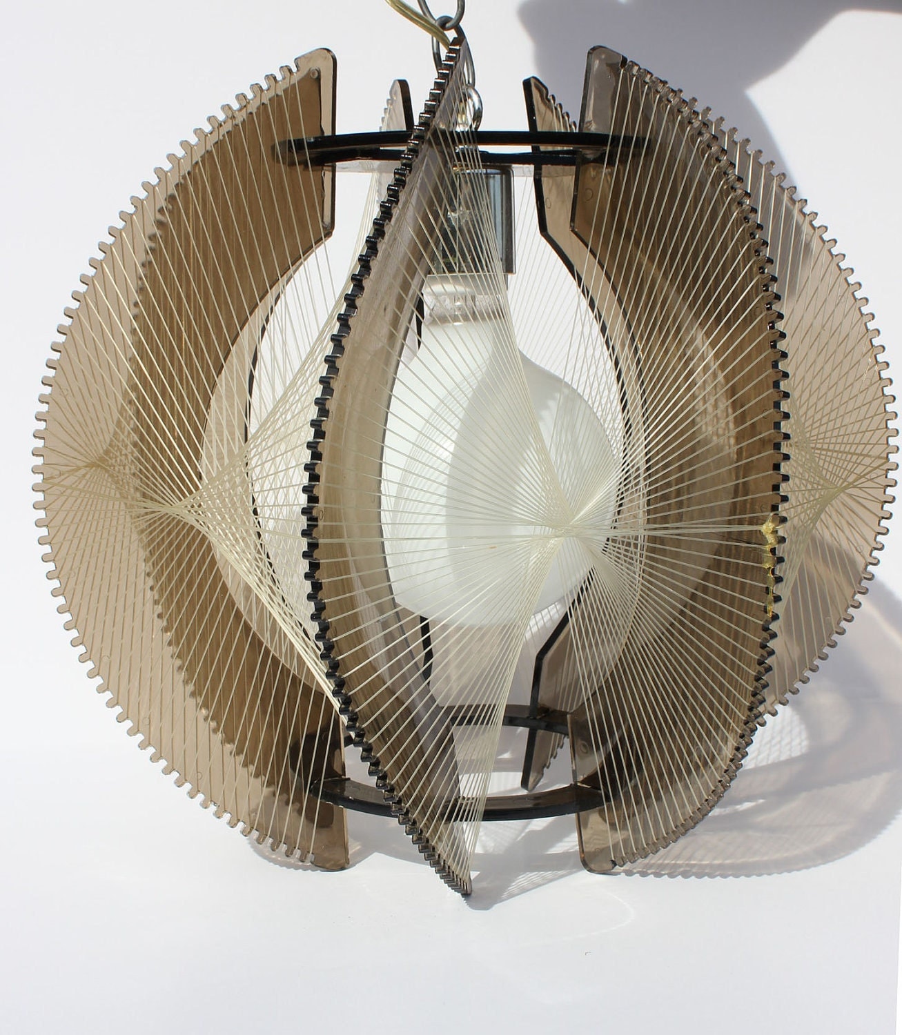 Vintage Lucite Modern Mono-Filament Tension Swag Lamp Light