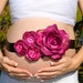 Magenta Rose Flower Sash---Maternity Sash--Photography Prop
