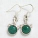 Green aventurine stone bead and arch setting french wire earrings 925 sterling silver