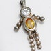 pre owned estate yellow topaz or citrine / cz birthstone girl or boy 925 sterling silver pendant