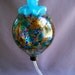 Hand Blown Art Glass Hummingbird Feeder