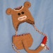vintage newborn sock monkey set in antiqued red white and blue