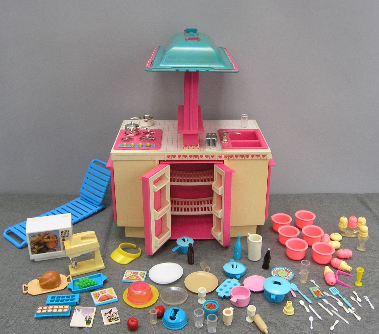 50 OFF STOREWIDE SALE Vintage  1980s Barbie  Kitchen  and Lot