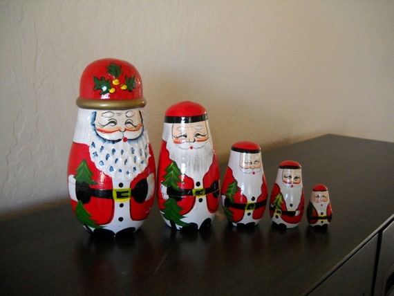 santa russian dolls