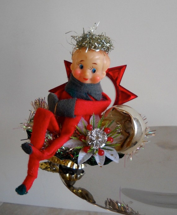 Vintage Christmas Pixie Elf Ornament 0424