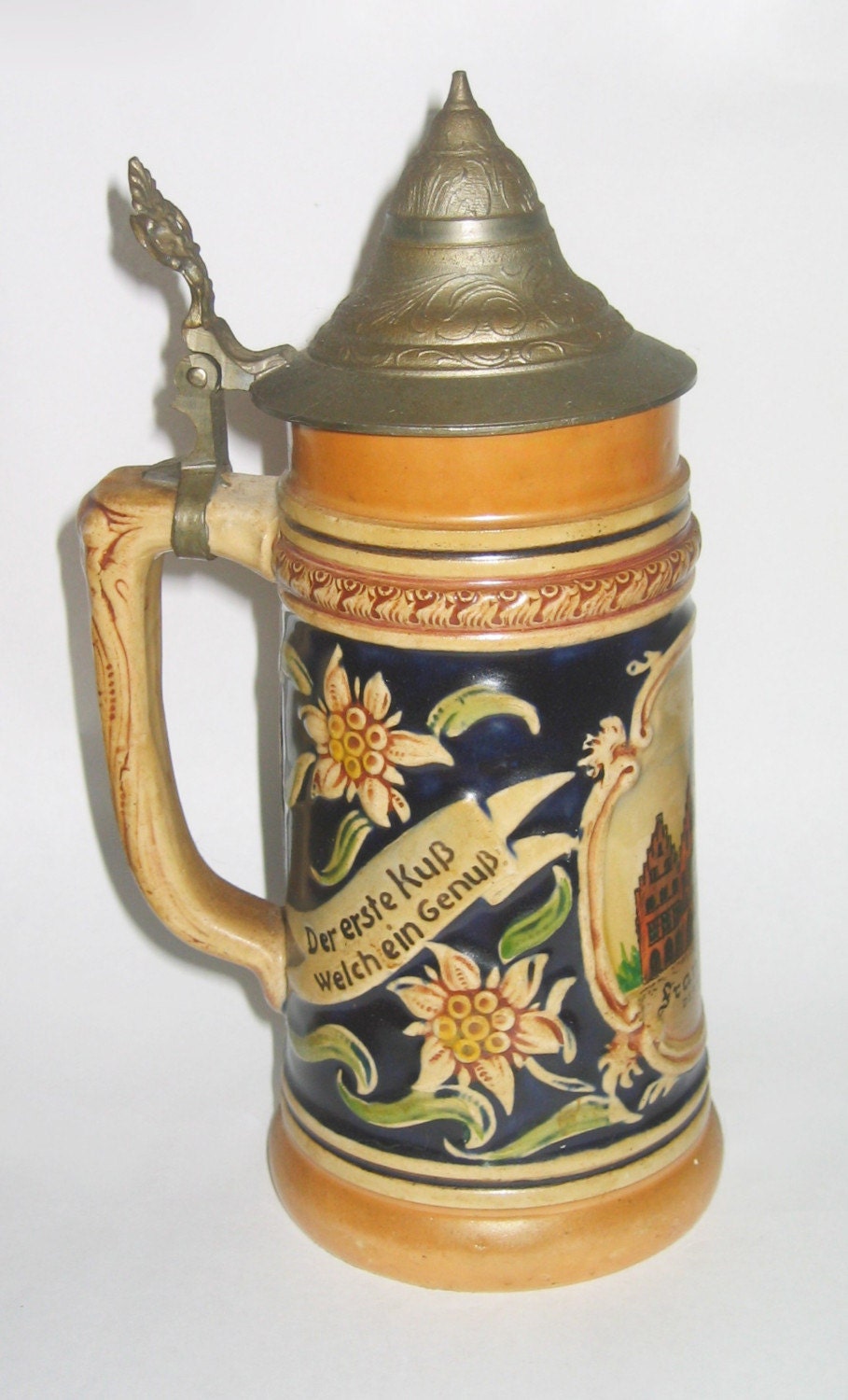 Authentic German Beer Stein with Lid by AnomalieVintage on Etsy