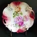 Bright Pink Dahlia and Rose Plate