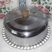 Vintage Aluminum Dome Glass Bottom Cake Plate