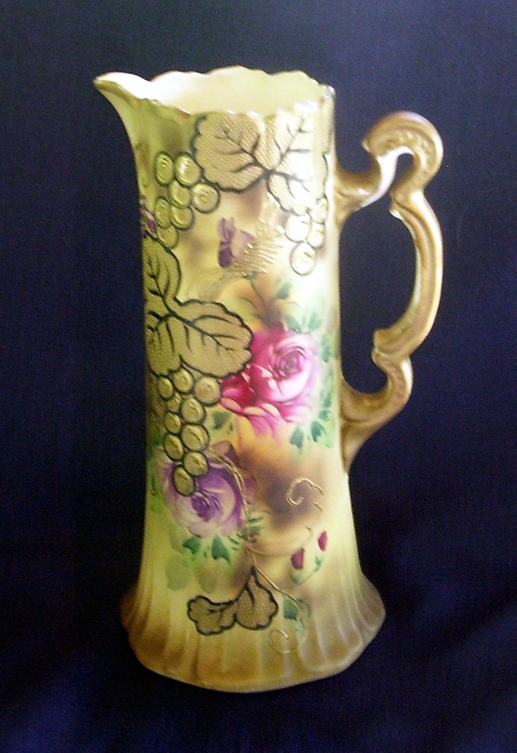 Antique Royal Nippon Nishiki Ewer VasePorcelain Hand Painted
