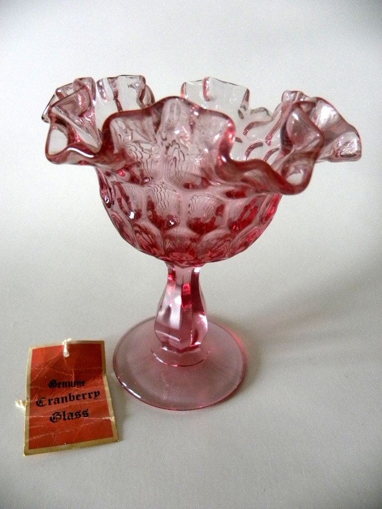 Pilgrim Genuine Cranberry Glass Dish