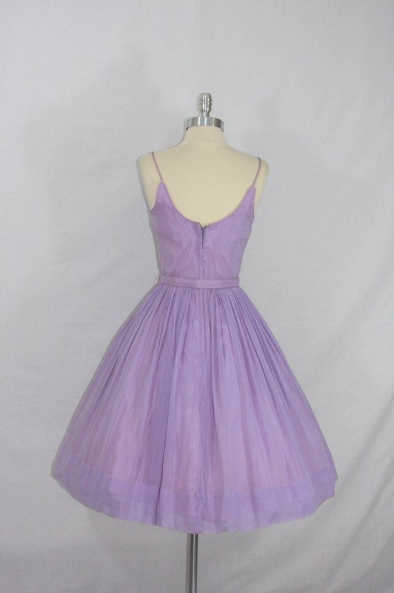 Pastel Spring Dress 1950's Vintage Dress Lavender