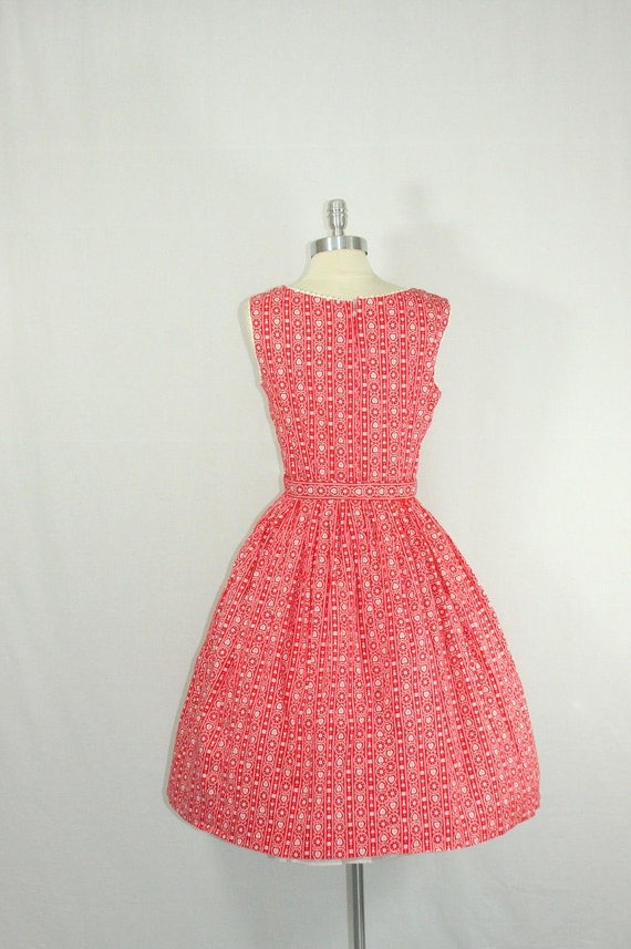 RESERVED for Paula........1950's Dress Vintage Red and