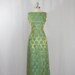 1950's Vintage Full Length Dress - Gold and Blue Silk Brocade Long Sleeveless Formal Gown