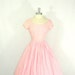 1950's Dress - Sweet as Candy Pink and White Pinstriped Cotton Full Skirt Garden Party Frock