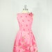 1950s Summer Dress - Pink Chiffon Over Rose Taffeta Illusion Sleeveless Spring Garden Party Frock