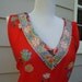 Red Seventies Psychadelic Floral Maxi Dress