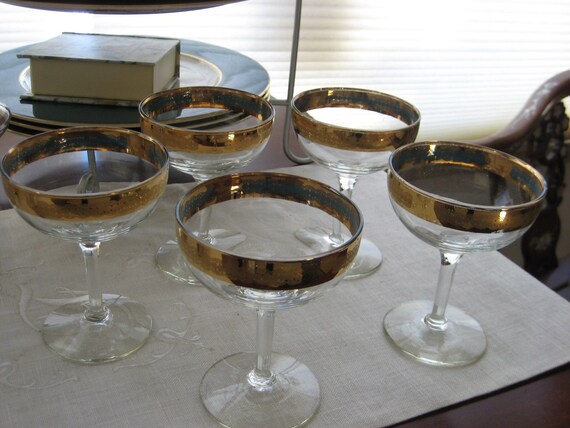 Vintage 50 S Old Style Champagne Glasses