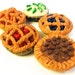 Handmade Polymer Clay Mini Pies - Set of 5 Bottlecap Magnets