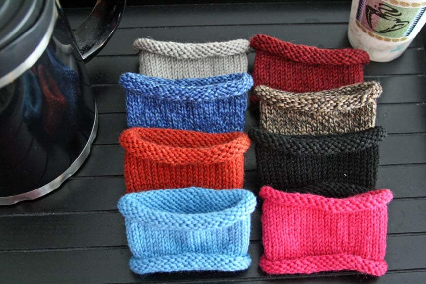 KNITTING PATTERN-Debs Knitted Cup Sleeve Cozy Pattern