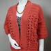 Cardigan, Crochet Cardigan, Crochet Sweater, Orange Cardigan, Crochet Sweaters Women, Crocheted Women's Jacket, XS/S