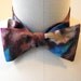 Eco Bow tie SALE - Brown abstract print - Upcycled vintage kimono textile / adjustable mens neck tie