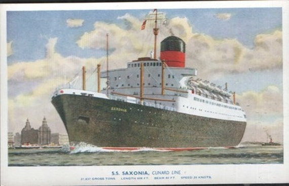 SS Saxonia Cunard Line ship at New York liverpool USA