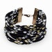 Hand Printed Snakeskin Cuff in Black Gold and White