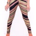 Hand Printed Zig Zag Leggings in Gold, Rose and Black