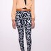 Hand Printed Leggings in Black and White 'Face' Print
